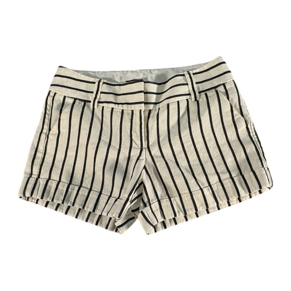 Express Pants - Express Linen Blend Striped Midi Low Rise Shorts Women’s 6 Coastal Grandma